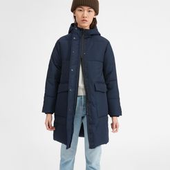 ReNew Long Puffer Coat by Everlane in True Navy, Size XL