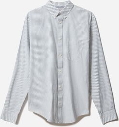 Standard Fit Performance Air Oxford Long-Sleeve Shirt by Everlane in Blue / White Stripe, Size XXL