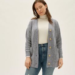 Oversized Alpaca Cardigan by Everlane in Heathered Stone, Size XL