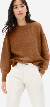 Oversized Alpaca Crew Sweater by Everlane in Dark Copper, Size XL