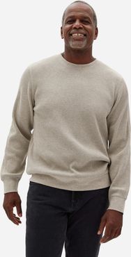 Waffle-Knit Crew Sweater by Everlane in Heather Oatmeal, Size XXL