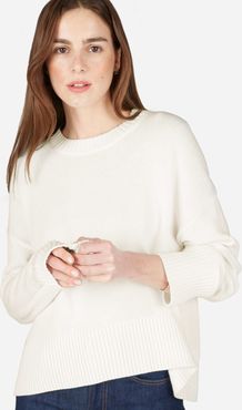 Soft Cotton Square Crew Sweater by Everlane in Bone, Size XL