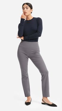 Side-Zip Stretch Cotton Pant by Everlane in Slate Grey, Size 16