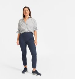 Curvy Side-Zip Stretch Cotton Pant by Everlane in Navy, Size 20