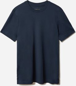 Performance Pique Crew T-Shirt by Everlane in Navy, Size S