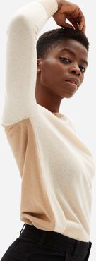Cashmere Crew Sweater by Everlane in Rose Water / Camel, Size XXL