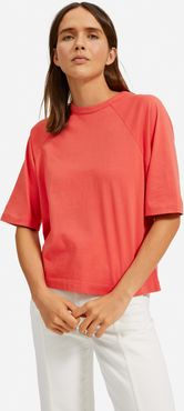 Organic Cotton Boxy Raglan T-Shirt by Everlane in Tulip, Size XXL