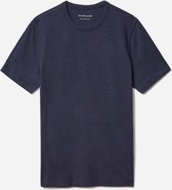 Organic Premium-Weight Slub Crew T-Shirt by Everlane in Navy, Size XXL