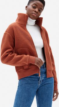 ReNew Teddy Bomber Jacket by Everlane in Dark Spice, Size XXS