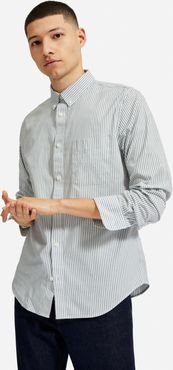 Slim Fit Performance Air Oxford Long-Sleeve Shirt by Everlane in Blue / White Stripe, Size XXL