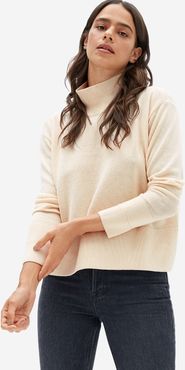 Cashmere Square Turtleneck Sweater by Everlane in Rose Water, Size XL