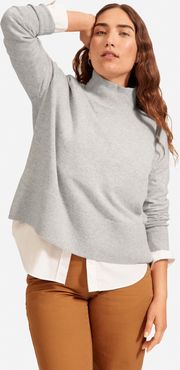 Cashmere Square Turtleneck Sweater by Everlane in Light Heather Grey, Size XL