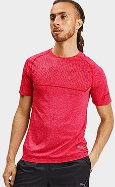 Energy Seamless T-Shirt in Red/High Risk Red Heather Size Small Nylon/Polyester/Knit