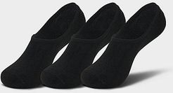 3-Pack Footie Socks in Black/Black Size Large 100% Cotton