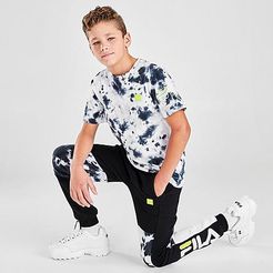 Boys' Sander Tie-Dye Colorblock Jogger Pants in Black/Black Size Small Cotton/Polyester/Fleece