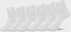 6-Pack Quarter Socks in White/ Size Large Cotton
