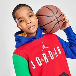 Jordan Boys' Legacy of Sport Colorblock Pullover Hoodie in Black/Red Size Small Cotton/Polyester/Knit