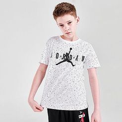 Jordan Boys' Speckle T-Shirt in White/White Size Small Knit