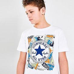 Boys' Sneaker Chuck Patch T-Shirt in White/White Size Small 100% Cotton/Knit