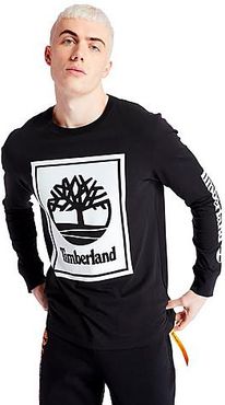Stack Logo Long-Sleeve T-Shirt in Black/Black-White Size X-Small Cotton