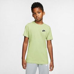 Boys' Sportswear Logo T-Shirt in Green/Light Liquid Lime Size Small 100% Cotton