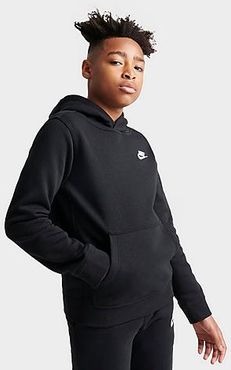 Boys' Sportswear Club Fleece Pullover Hoodie in Black/Black Size Large 100% Cotton/Polyester/Fleece