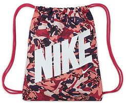 Girls' Printed Gym Sack in Camo/Red/Fireberry 100% Polyester