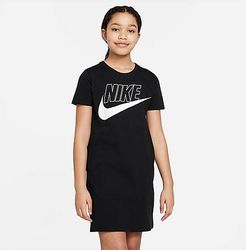 Girls' Sportswear T-Shirt Dress in Black/Black Size X-Small 100% Cotton