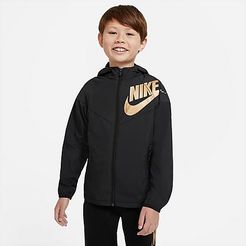 Kids' Sportswear HBR Windrunner Jacket in Black/Black Size Large 100% Polyester