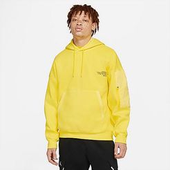 Jordan Men's 23 Engineered Graphic Fleece Hoodie in Yellow/Opti Yellow Size Small Cotton/Polyester/Fleece