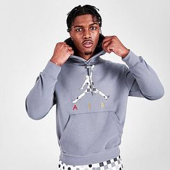 Jordan Men's AJ3 Graphic Fleece Pullover Hoodie in Grey/Smoke Grey Size Medium Cotton/Polyester/Fleece