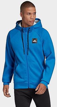 Must Haves Stadium Full-Zip Hoodie in Blue/Blue Size Small Cotton/Polyester/Fleece