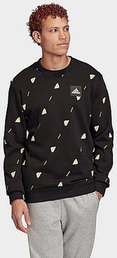 Must Haves Graphic Crewneck Sweatshirt in Black/Black Size Small Cotton/Polyester/Fleece