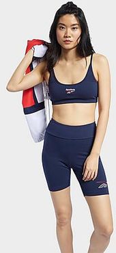 Small Logo Low-Impact Sports Bra in Blue/Vector Navy Size X-Small Cotton