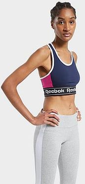 Training Essentials Linear Logo Low-Impact Bralette Sports Bra in Blue/Vector Navy Size X-Small Cotton