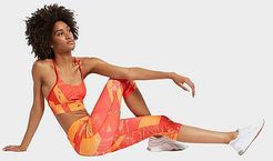 Workout Ready Printed Capri Training Tights in Orange/Instinct Red Size X-Small