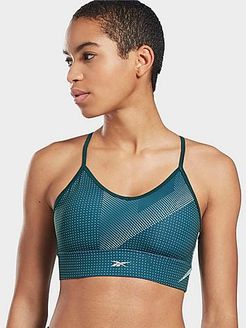 MYT Printed Medium-Support Sports Bra in Green/Forest Green Size X-Small Polyester