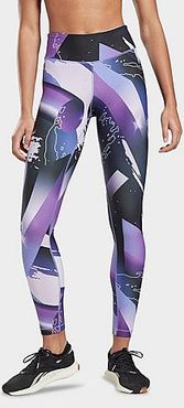 Lux Bold Printed Training Tights in Purple/Dark Orchid Size X-Small Polyester/Spandex