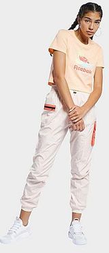 Classic Trend Cargo Jogger Pants in White/Aura Orange Size X-Small