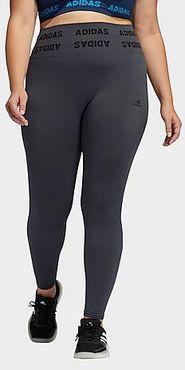 Training Aeroknit Cropped High-Rise Tights (Plus Size) in Grey/Dark Grey Heather Size Extra Large Nylon/Polyester/Knit