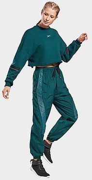 Classics Shiny Woven Jogger Pants in Green/Forest Green Size X-Small 100% Nylon