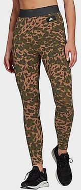 Sportswear Leopard Print Leggings in Brown/Animal Print/Cardboard Size X-Small Cotton