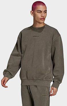 Originals Dyed Crewneck Sweatshirt in Beige/Branch Size Small Cotton/Polyester/Fleece
