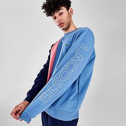Colorblock Fleece Crewneck Sweatshirt in Blue/Turquin Blue Size Small Cotton/Polyester/Fleece