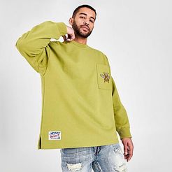 x Bee Line Crewneck Sweatshirt in Green/Olive Size Small Fleece