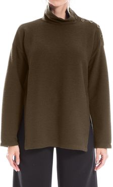 Max Studio Funnel Neck Button Dolman Sleeve Pullover at Nordstrom Rack