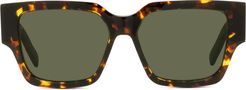 Cd Su 55mm Square Sunglasses - Havana/other / Green