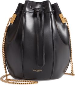 Small Talitha Leather Bucket Bag - Black