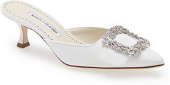 Maysale Crystal Buckle Pointed Toe Mule