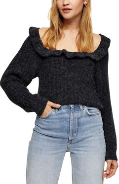 Ruffle Back Cutout Sweater